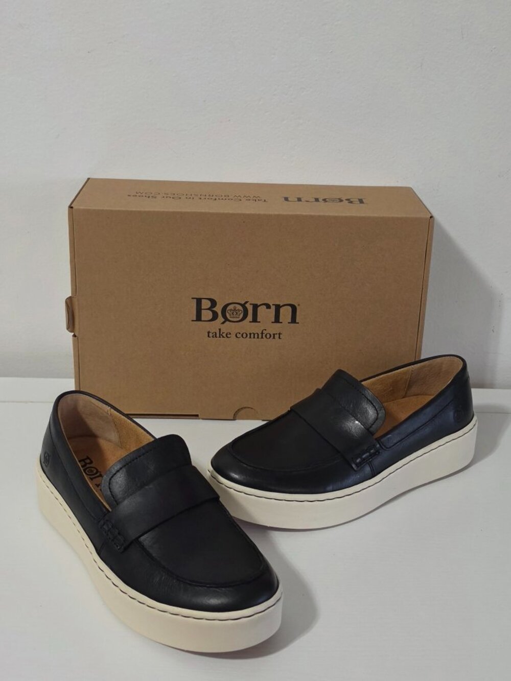 Born Marlie Slip-On Sneakers - Black - Women's Size USA 7 / EU 37/38 - BR0076103